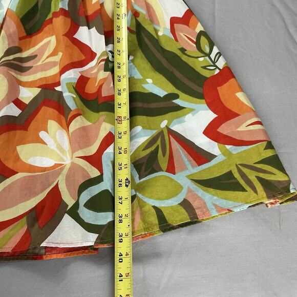 Tropical Floral Milkmaid Dress Sz Medium Smocked Waist Babydoll Retro vibes - Picture 4 of 8